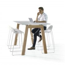 Hybrid hoge vergadertafel voor staand vergaderen