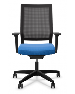 Bureaustoel Viasit Impulse blauw met netweave rug