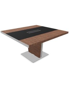 Luxe x10 vierkante vergadertafel met lederen inleg 