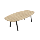 Vergadertafel Deens ovaal 240x120cm