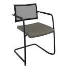 Alfa vergaderstoel – lage mesh rug & sledeframe voor luchtig zitcomfort