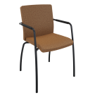 Vergaderstoel Alfa – 4-poots frame, hoge rug, gestoffeerd met armopdek