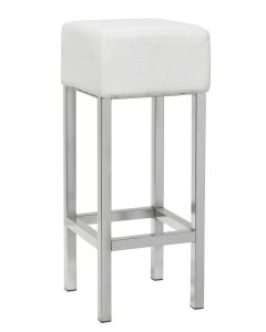 Barkruk Simplex chrome onderstel wit zitvlak