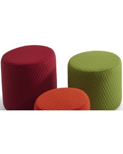 Hocker Robbie met hexagonaal patroon in 3 verschillende stofferingen