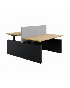 Ergom flexduo bureau naturel eiken blad en zwart onderstel