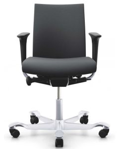 Bureaustoel HAG Creed aluminium voetkruis stoffering donkergrijs