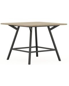 Bridge vergadertafel 90 cm hoog ronde poten afgeronde hoeken