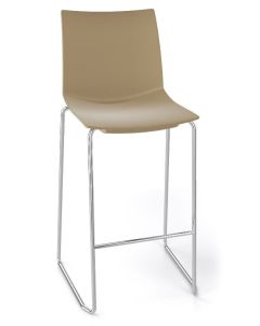 Kanvas barkruk met voetensteun en middelhoge rug 