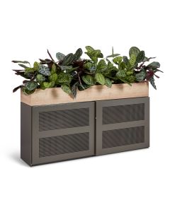 schuifdeurkast slide en go met planten bak in het ral7022 shadow grey
