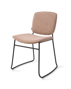 Makio vergaderstoel cappuccino met zwart frame