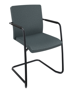 Alfa vergaderstoel – hoge rug en sledeframe voor stijlvol zitcomfort