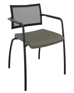 Alfa vergaderstoel – lage mesh rug & 4-poots frame voor luchtig zitcomfort