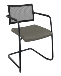 Alfa vergaderstoel – lage mesh rug & sledeframe voor luchtig zitcomfort