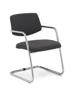 Vergaderstoel Uni - Sledeframe en volledig gestoffeerd lage rug