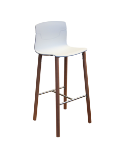 Witte Slot Fill barkruk houten poot beuken
