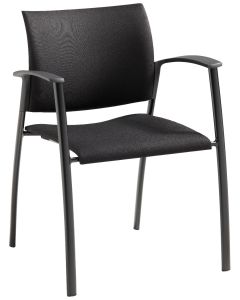 Vergaderstoel Horizon geheel zwart voorkant
