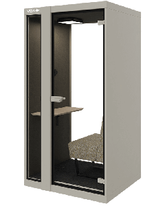 Vox Pod Small+ akoestische belcel voor kantoor met lichtgrijze buitenzijde