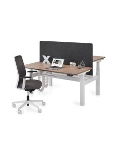 x-screen akoestisch bureauwandje in antraciet en zilver grijs 160cm x 80cm en 180cm x 80cm