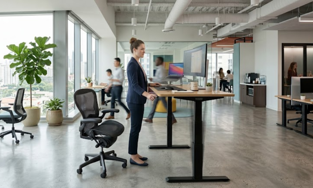 Hoe lang staan bij een zit-sta bureau?