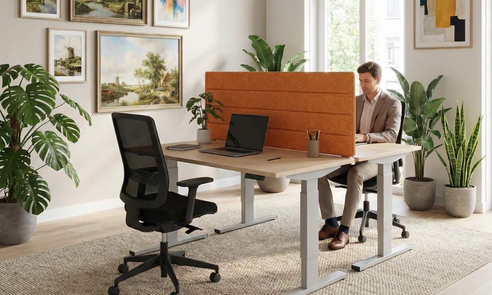 Akoestisch wandje voor montage op bureau
